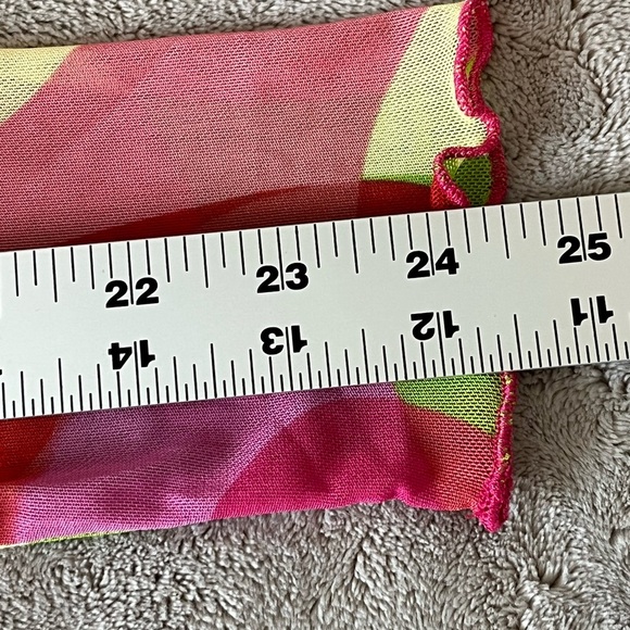 Y2K Pucci Inspired Sheer Mesh Vibrant Psychedelic Print Top Shirt Crop Size M - Picture 13 of 14